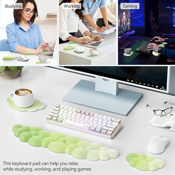 TECKNET Cloud Keyboard Wrist Rest Set, Cloud Wrist Rest - Image 7