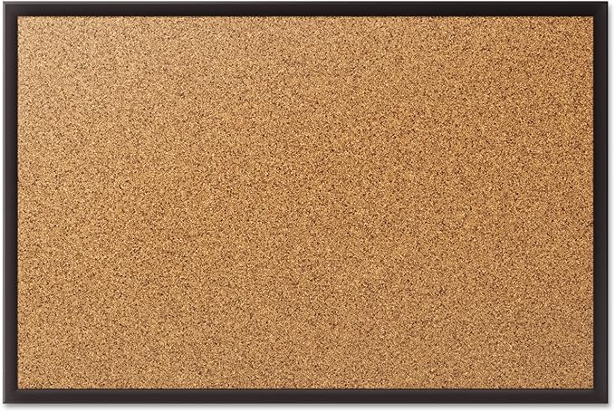 Quartet Cork Board, Bulletin Board, 2' x 1.5' Corkboard, Black Frame (2301B)-DeskLoop Office