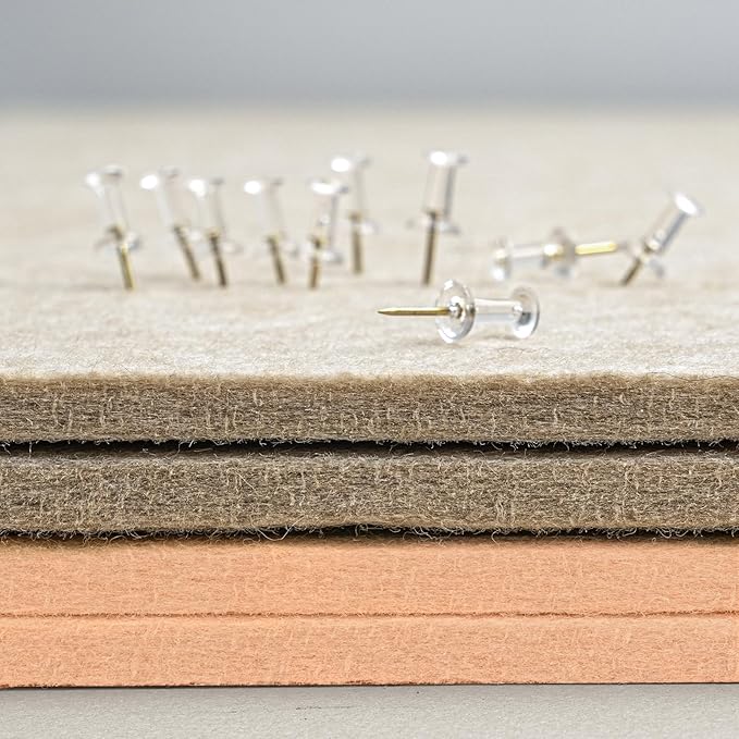 Large Bulletin Board - 48 x 36 Inches, Decorative Felt Pin Board for Wall - 4' x 3' Foldable Photo Display Board with Self-Adhesive Tape, Includes 20 Push Pins - Melon-DeskLoop Office