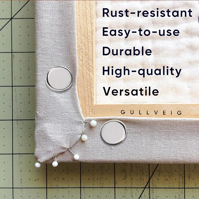 Gullveig Silver Push Pins and Thumb Tacks: Heavy Duty Flat Upholstery, Long Carpet Tacks, and Decorative Nails for Wood and Fabric, 50 Count-DeskLoop Office