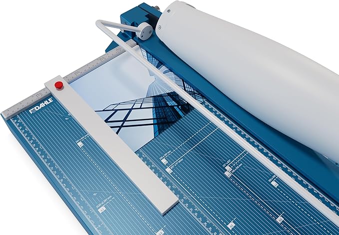 Dahle 567 Premium Guillotine Trimmer, 21" Cut Length, 35 Sheet Capacity, Self-Sharpening Blade, Manual Clamp, w/Safety Guard-DeskLoop Office