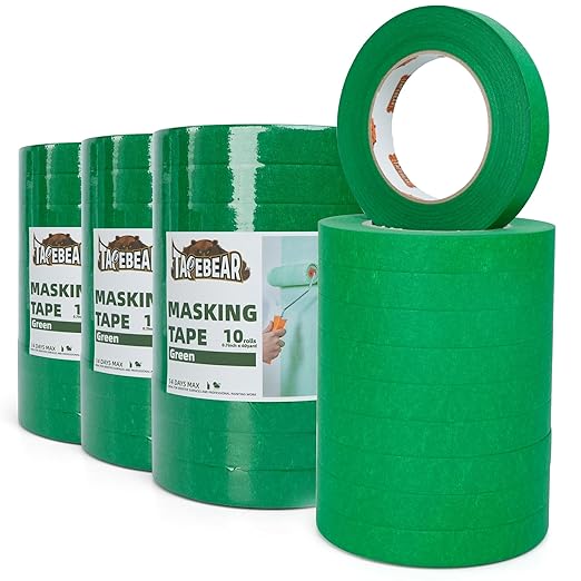Green Painters Tape Multi-Surface Masking Tape 0.7 inch x 60 Yard, Indoor and Outdoor Painting Tape, Residue Free Easy Removal with Sharp Lines, Paint Tape for Walls, Auto, Home, 40Rolls-DeskLoop Office