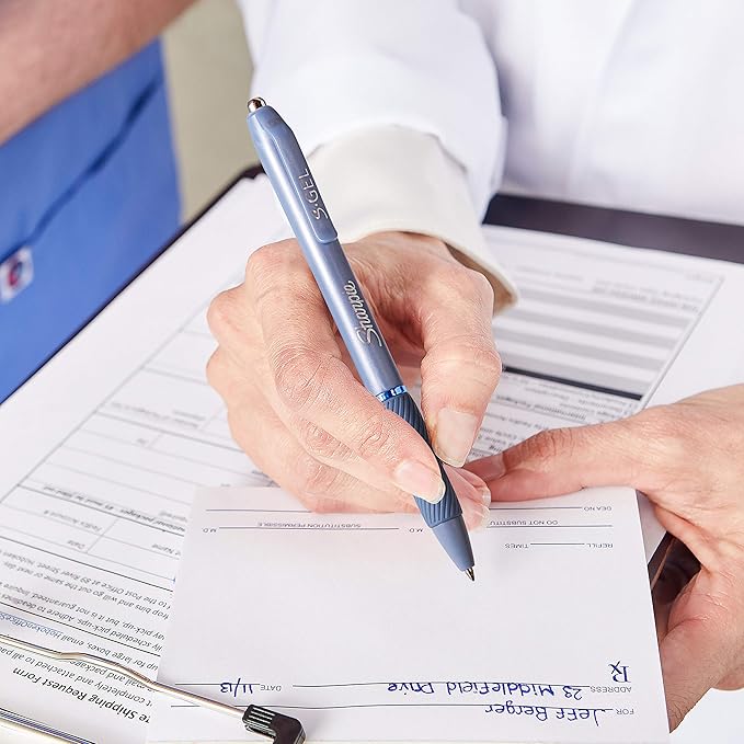 Sharpie S-Gel Gel Pens, Blue Barrel, Medium Point (0.7mm), Black Gel Ink Pens, 12 Count - Home, Office, School, Journaling, Writing, Note-Taking, Teacher Supplies-DeskLoop Office