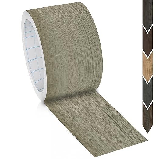 GSCIT Club Silver Walnut Wallpaper, 2.4 inch X 25ft Self Adhesive Wood Grain Repair Tape Silver Walnut Repair Patch for Tables, Chairs, Baseboards, Doors, Windows, Floors, Handicraft DIY.-DeskLoop Office