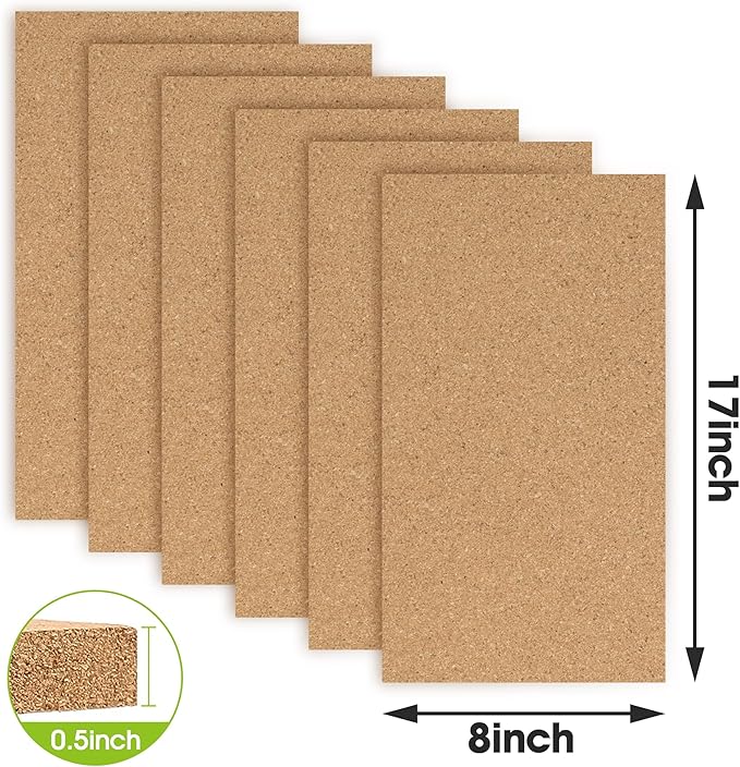 AKTOP Cork Board Bulletin Board 17"x8", 1/2" Thick Cork Board Tiles 10 Pack - Image 9