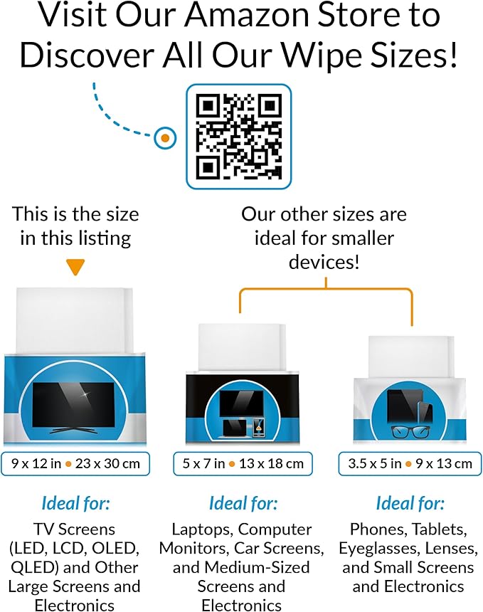 iCloth XL Screen Cleaning Wipes, Lint-Free and Streak-Free, Fast-Drying, Removes Dust, Fingerprints, and Smudges (100 XL Wipes)-DeskLoop Office