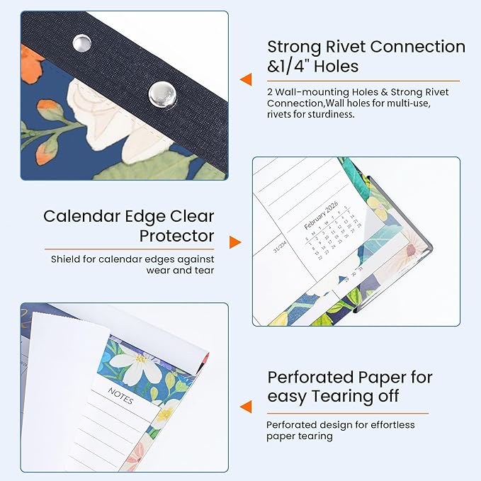 SUNEE Desk Calendar 2025-2026 - 18 Month Calendar Oct 2025 - Mar 2027, 17" x 12" Desktop Calendar with Notes, for Planning, Organizing in Family, School or Office - Colorful Floral 2026 Calendar-DeskLoop Office