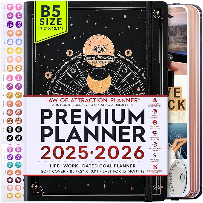 2025-2026 Planner Weekly and Monthly | 16-Month Life Planner to Increase Focus & Productivity | Reduce Overwhelm & Achieve Your Biggest Goals | Include Gift Box & Stickers | Sep 2025-Dec 2026-DeskLoop Office