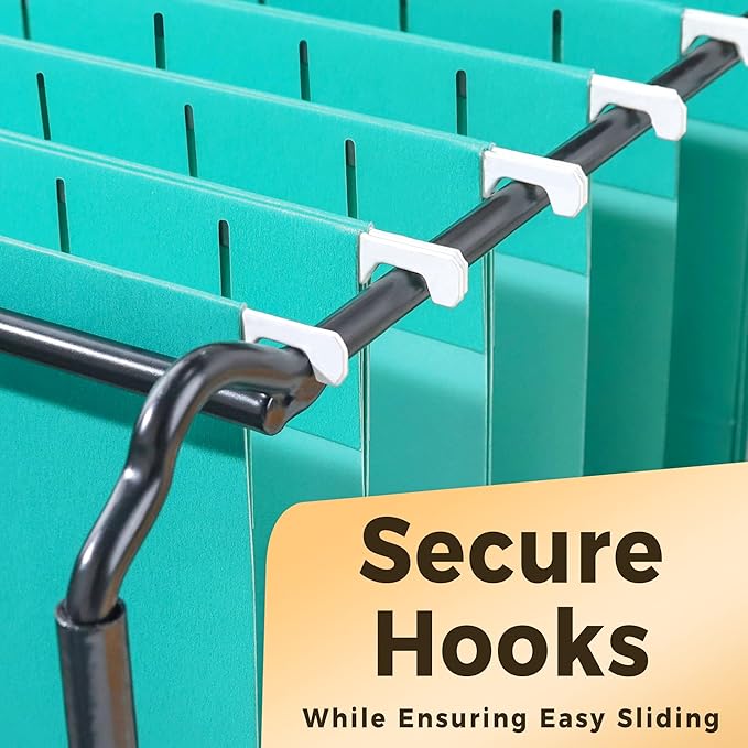 SUNEE Hanging File Folders Teal, 25 Pack Letter Size File Folders with 1/5-cut Tabs, Stay Organized for Your Home and Office Bulk File and Documents-DeskLoop Office