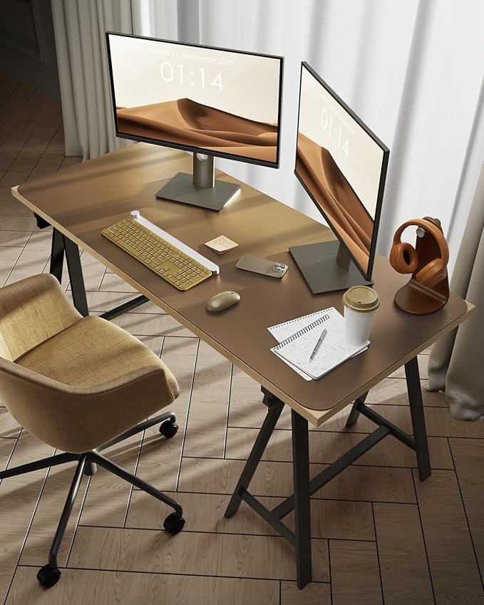 YSAGi Leather Desk Pad Protector, Office Desk Mat, Large Mouse Pad, Non-Slip PU Leather Desk Blotter, Laptop Desk Pad, Waterproof Desk Writing Pad for Office and Home (Bronze, 47.2" x 23.6")-DeskLoop Office