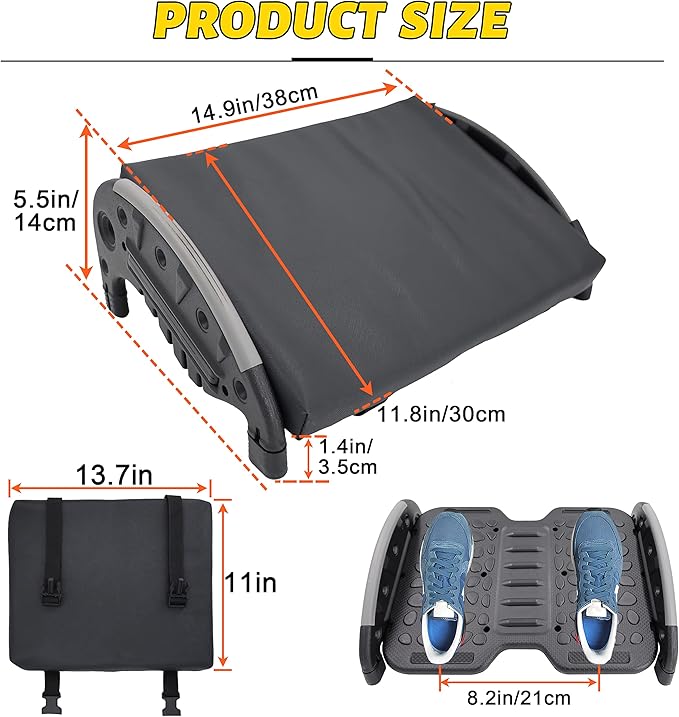 Under Desk Foot Rest,Foot Stool with Massage Texture,Includes Comfortable Memory Foam,Easy Assembly and disassembly (YB-RD)