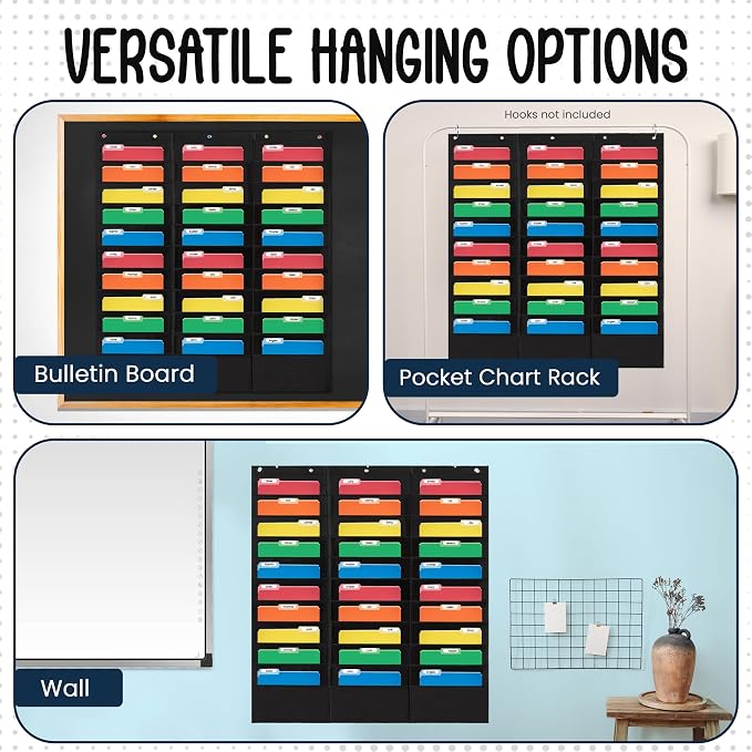 Essex Wares - 30 Pocket File Pocket Chart, and More - Wall Folder Organizer - - Image 6