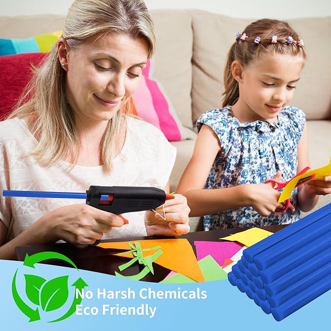 MATUFF Blue hot Glue Sticks Full Size 0.43” Dia x 8” Long, 52 pcs Hot melt Adhesive Glue Sticks, All-Purpose Colored Glue Gun Sticks for Christmas Decoration Crafting Arts School Home Repair Bonding-DeskLoop Office