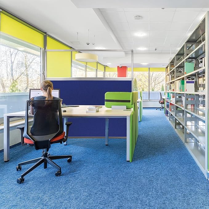 Versare Hush Screen Portable Room Divider | Workstation Wall Divider | Freestanding Privacy Hush Panels | Clear Fluted Windows | Fabric Office Divider Screen | Great for Room Separation-DeskLoop Office