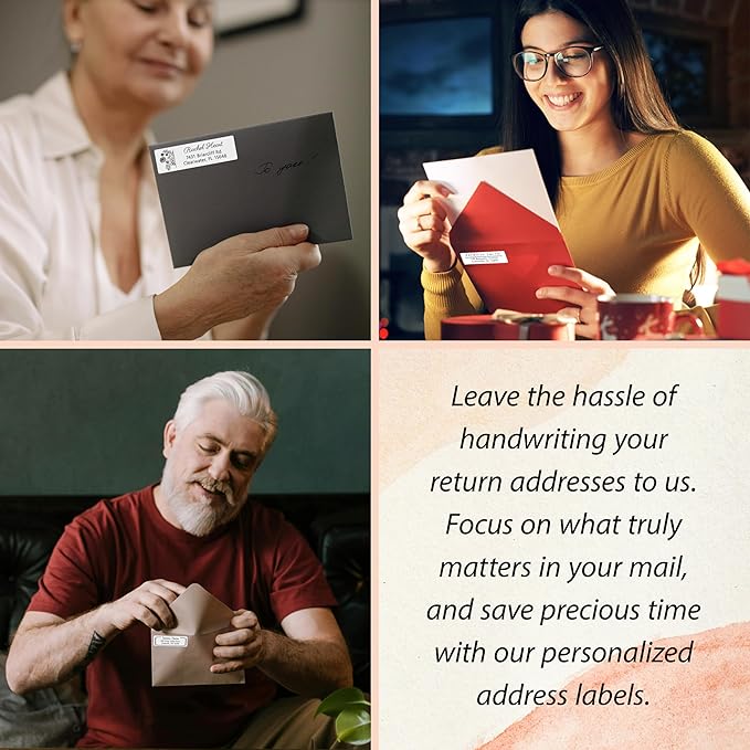 Personalized Return Address Labels - High Gloss Custom Mailing Labels on Sheets - Self-Adhesive Return Stickers for Envelopes with Crisp Printing Design (50-1000)-DeskLoop Office