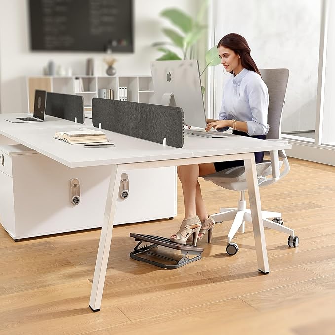 Foot Rest for Under Desk at Work, Ergonomic Wooden Desk Foot Rest with 7 Adjustable Angles, Anti-Slip Footrest Comfortable Foot Stools for Office Leg Rest, No Assembly-DeskLoop Office