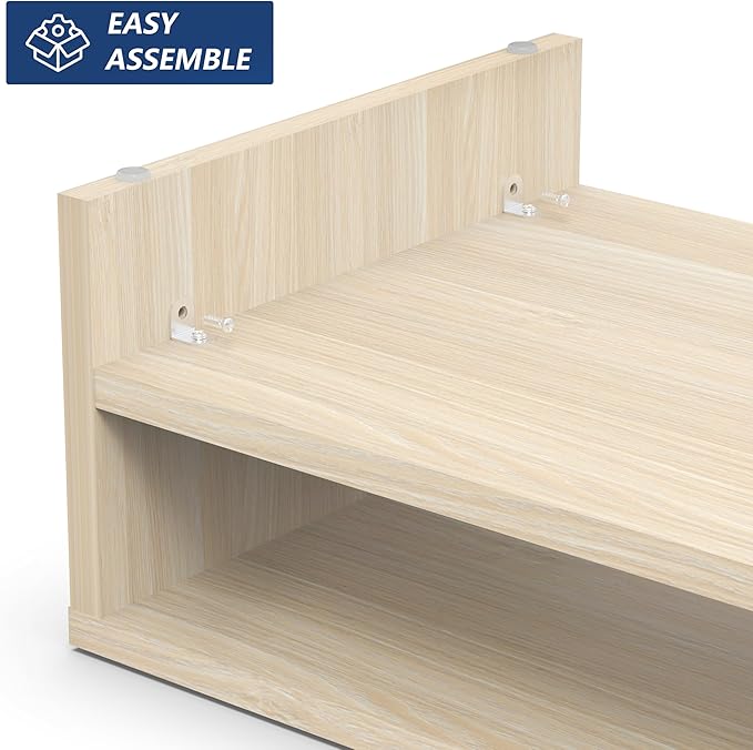 FITUEYES Monitor Stand - 2 Tier Computer Monitor Riser with 21.3 Inch Shelf, Wood Desktop Stand for Laptop Computer Screen, Desk Organization, Office Supplies-DeskLoop Office