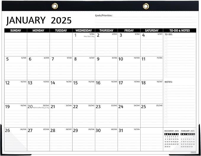 2025-2026 Desk Calendar ā Jan 2025 ā Jun 2026, 18 Monthly Calendar 2025-2026, Large Desk Calendar, 22'' x 17'', 2025 Desk/Wall Calendar with Desk Pad, To-do Lists, Ruled Blocks, Corner Protectors