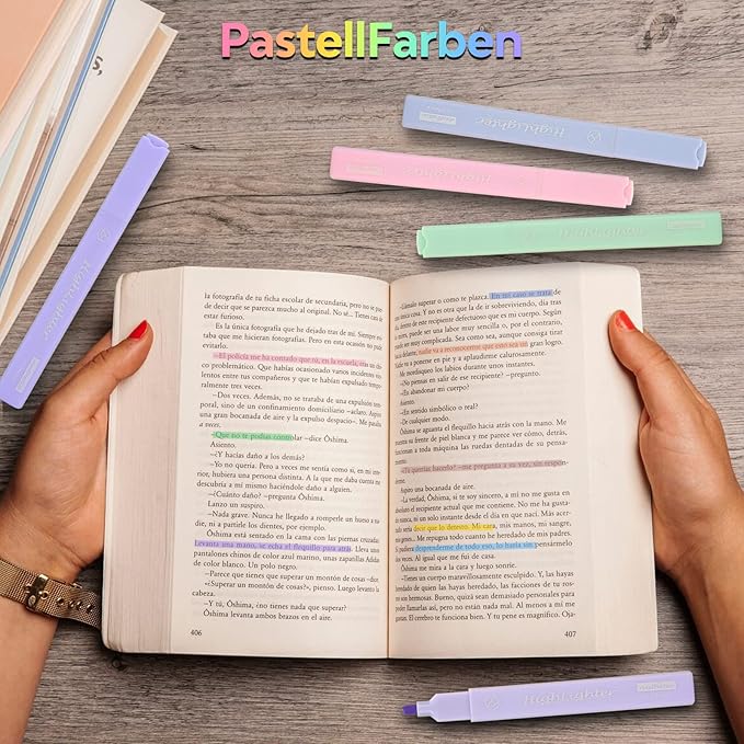 8 Colors Aesthetic Highlighters, 4mm Line Width, Assorted Colors With Soft Chisel Tip, No Bleed Bible, Great for School, Nice to Eyes, Pastel-DeskLoop Office