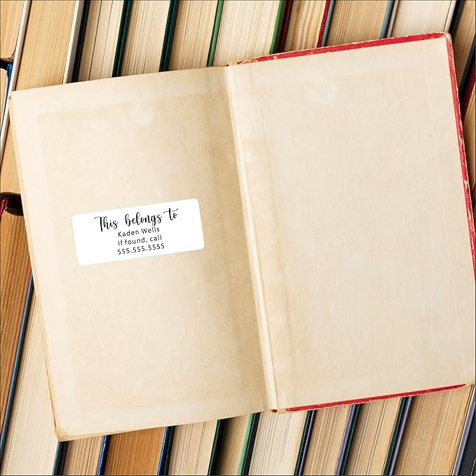 White Address Labels - Personalized Return Address Labels, Mailing and Shipping Stickers for Envelopes, Packages, Business, Home Use (Chic Script)-DeskLoop Office