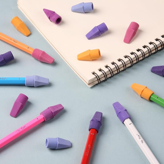 Mr. Pen- Pencil Top Erasers, 120 Pack, 6 Different Twilight Pulse Colors | - Image 8