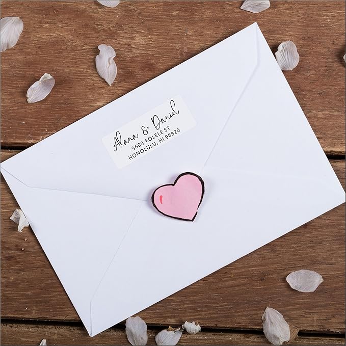 White Address Labels - Personalized Name Stickers, Custom Printed Return Mailing and Shipping Labels for Envelopes, Packages, Business, Home Use (Signature)-DeskLoop Office