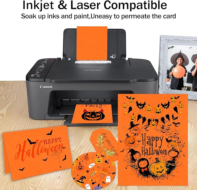 Orange Cardstock Paper 8.5 x 11 80lb Card Stock, Goefun 24 Sheets Orange Construction Paper for Halloween Card Making, Invitations, Menus, DIY Cards-DeskLoop Office