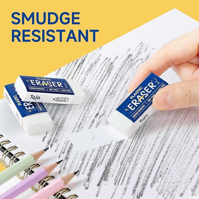 144 Pack White Erasers Bulk, Large Pencil Erasers for School, Classroom, Teacher, Homeschool, and Office Supplies-DeskLoop Office