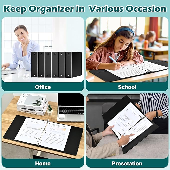 3 Ring Binder 2 Inch 6 Pack,2" Clear View with Round Rings, PVC-Free,Holds for 450 Sheets 8.5X 11 US Letter Size Paper, Durable Black Binders Perfect for Office,School and Home-DeskLoop Office