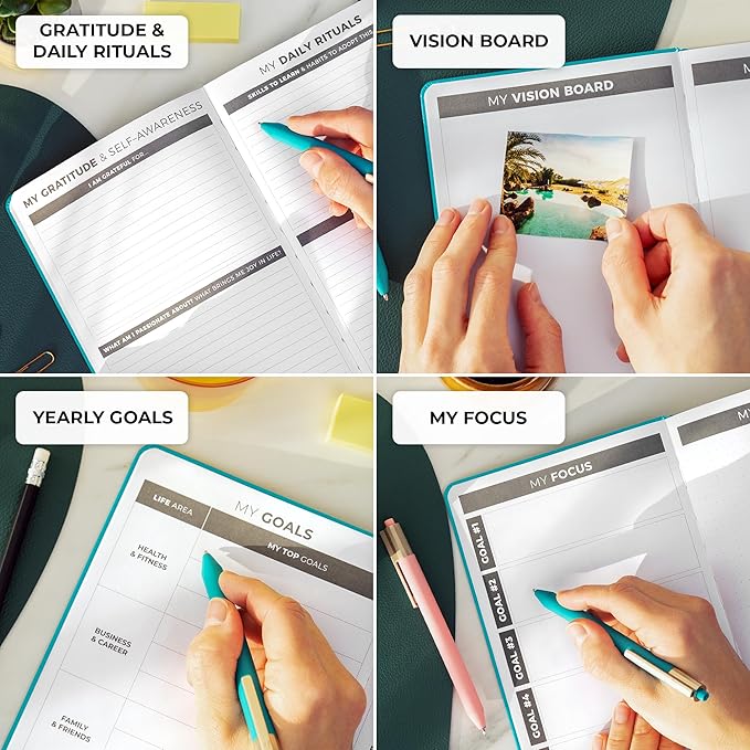 Clever Fox Daily Planner – Undated Planning Notebook with Hourly Schedule & To-Do List – Personal Day Task & Work Organizer, 6 Months (Turquoise)-DeskLoop Office