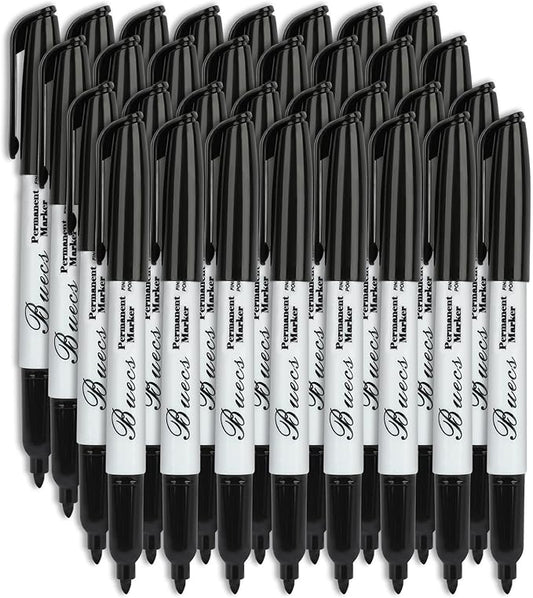 Permanent Markers, 80 Count Black Permanent Markers, Fine Point, Waterproof & Smear Proof Markers, Quick Drying, Office Supplies for School, Office, Home-DeskLoop Office