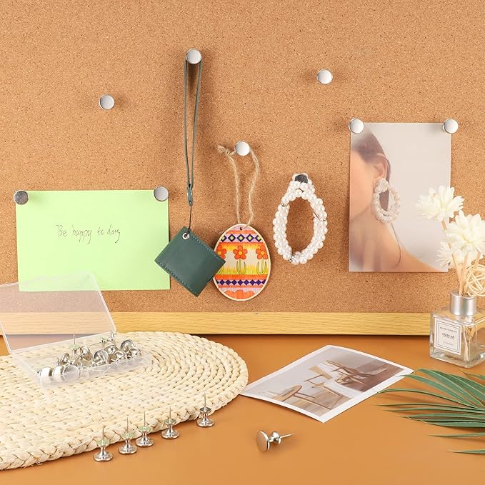 30 Count Jumbo Metal Push Pins 1.14 Inch, Giant Thumb Tacks for Wall hangings 20 Lbs Poster pins for Cork Board Bulletin Maps Office Home Classroom Decorative-DeskLoop Office
