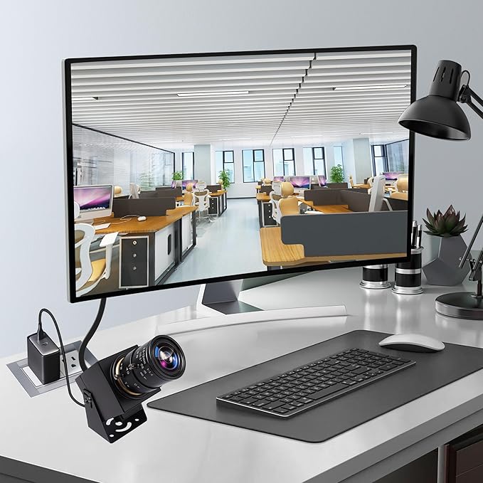 SVPRO 4K Webcam - HDMI/USB Dual Interface, Manual Zoom, 2.8-12mm CS Mount Lens for Close-up, CMOS IMX415 Industrial Camera for Machine Vision-DeskLoop Office