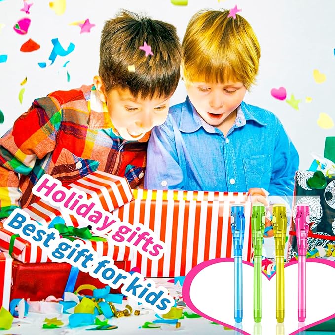 20 Pieces Invisible Ink Pen with UV Light Spy Pen Magic Marker for Kids Party Favors Ideas Gifts Easter Day Halloween Christmas Gifts-DeskLoop Office