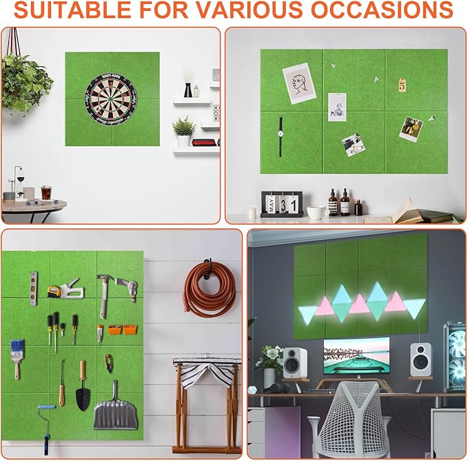 Cork Boards for Walls 48" x 36" Felt Board Alternative, 12 Pack Felt Wall Tiles Bulletin Board, Large Cork Board for Office Pin Board Tack Board Cork Boards-DeskLoop Office