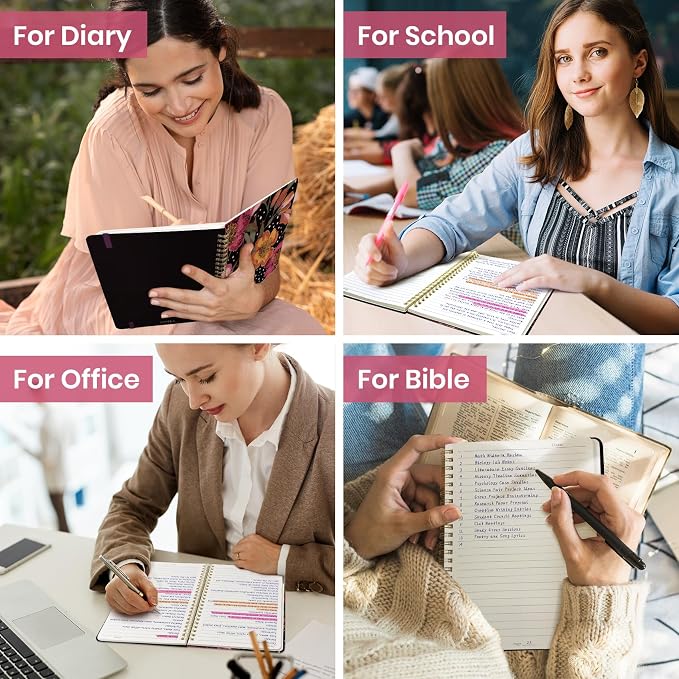 ZOTIA Lined Spiral Journal for Women, A5 Hardcover Cute Notebook for Work & - Image 7