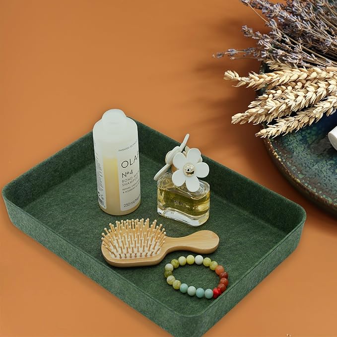 Welaxy 2-piece Office desk drawer organizer tray letter-size documents paper book file Folder Holder storage bins (Forest Green)-DeskLoop Office