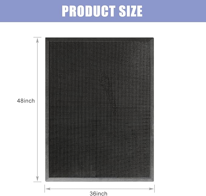 Kuyal Front Door Mat, 3'x4' Outdoor Entrance Mat, Winter Non-Slip Waterproof Outside Entrance Mats, Heavy Duty Durable Welcome, Non Slip Rubber Outdoor Mats for Entryway, Black-DeskLoop Office
