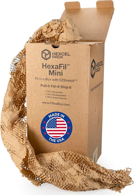 IDL Packaging HexaFil Honeycomb Packing Kraft Paper 15" x 10080" (840ft) in Self-Dispensed Box - Patented Cushioning Box Filler for Void Filling, Moving, Shipping - Alternative to Bubble Plastic-DeskLoop Office