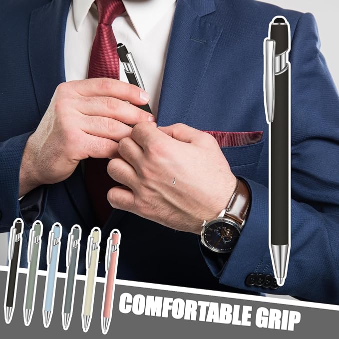 36 Pcs Blue Ink Ballpoint Pen with Stylus 2 in 1 Ballpoint Pen for Touch Screens School Office Coworkers (Moran)-DeskLoop Office