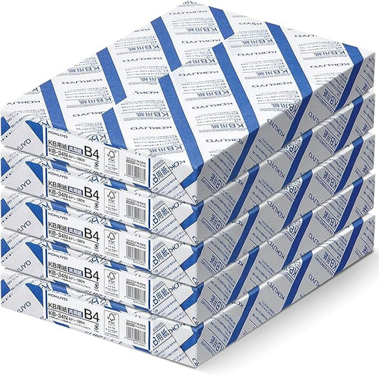 Kokuyo B4 (9.8 × 13.9 inches) KB Paper, 5 Ream (2500 Sheets), 64gsm, 80 Bright - Perfect for Legal documents, Technical Manuals and Research Papers- FSC Certified, Japan Import (KB-L31TN)-DeskLoop Office