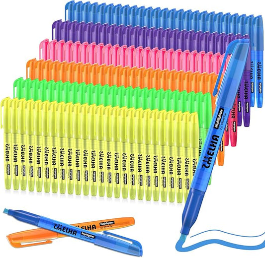 SMELHA Highlighters - 150 Pack Assorted Colors, 6 Colors, Chisel Tip, Quick Dry, Suitable for Offices, Schools, Home-DeskLoop Office