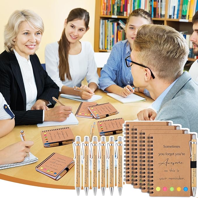 30 Sets Employee Appreciation Gifts Bulk Inspirational Spiral Notebooks with Sticky Notes Motivational Journals Ballpoint Pens Thank You Gifts for Teacher Nurse Coworker (30, Sometimes)-DeskLoop Office