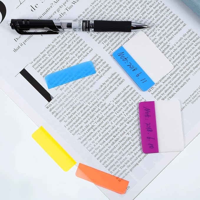 Jovitec 800 Pcs 40 Sets Sticky Tabs 2 Inch Colored Index Tabs Writable and Repositionable Labels for File Folders Books Reading Notes Classify File(Fresh Colors)-DeskLoop Office