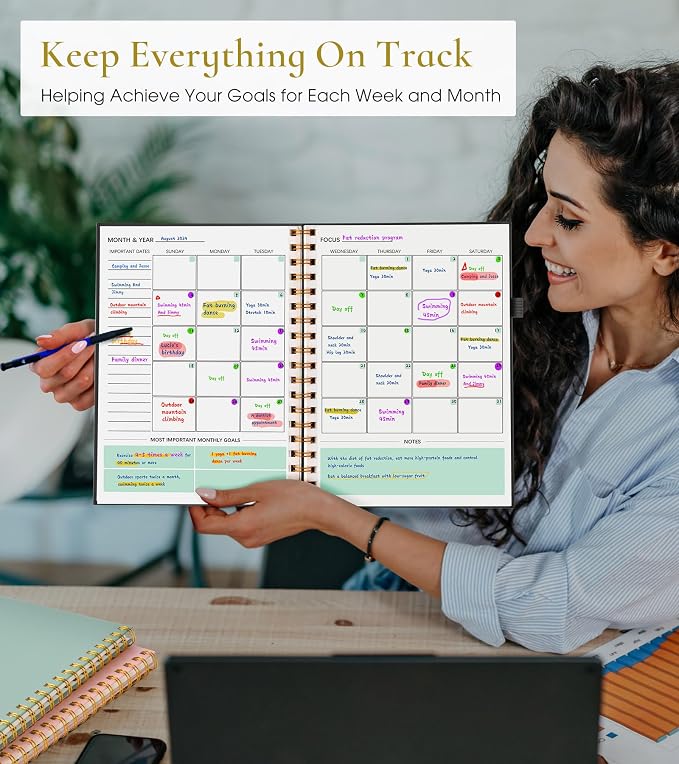 Undated Weekly and Monthly Planner, B5 Large Weekly To Do List Notebook - Image 7