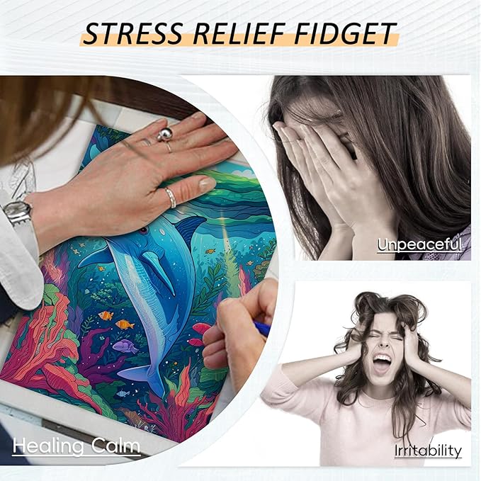 3Pcs Adult Coloring Book for Women Relaxation, 36 Colors Markers with Spiral Bound Adult Coloring Book for Women, 36 Dual Tip Colors Markers, Anxiety Relief Mindfulness Gifts(Ocean & Bird & Butterfly)-DeskLoop Office