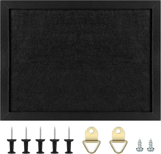 TORASO Cork Board Bulletin Board, 13" X 17" Cork Boards for Walls with Pins, Eye Bolts, gaskets, Screws, Pin Board for Office, School and Home (BK,33x43cm,1p)-DeskLoop Office