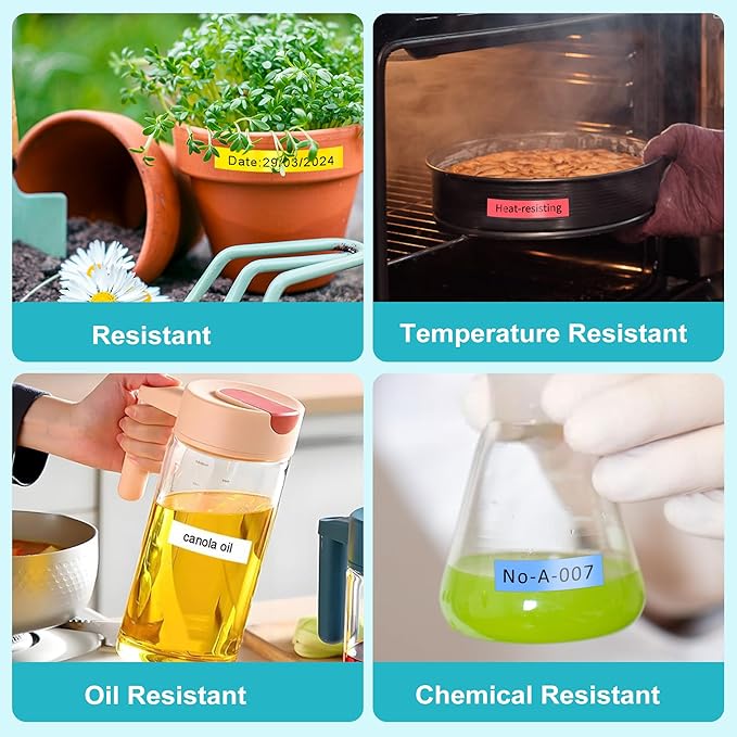 5-Pack Label Maker Tape Replace for Brother TZe TZ Tape 12mm 0.47 Laminated White Red Blue Yellow Green TZe231 431 531 631 731 Work for Brother P Touch Label Maker PTH110 PTD220 PTD210-DeskLoop Office