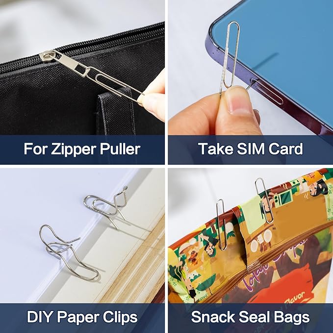 Deli Jumbo Paper Clips Nonskid, 1000 Large Paper Clips, 10 Boxes of 100 Each, Silver-DeskLoop Office
