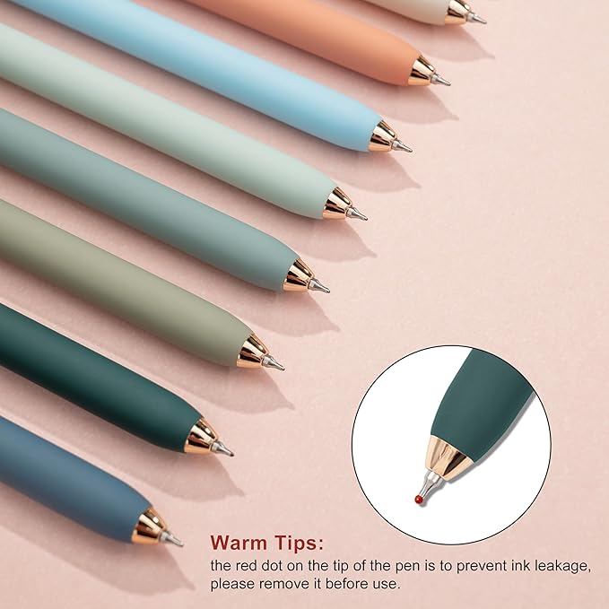 Linbsunne Gel Pens Black Ink Pens for Office 0.5mm Fine Point Pen Smooth Writing Retractable (Metal gold clip-10 pcs)-DeskLoop Office